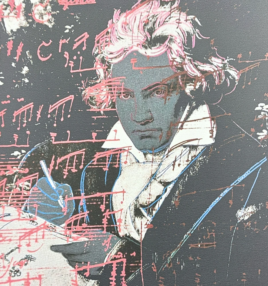Andy Warhol - Beethoven černý x/2400 - 60x60cm, limitovaná edice CMOA s certifikátem