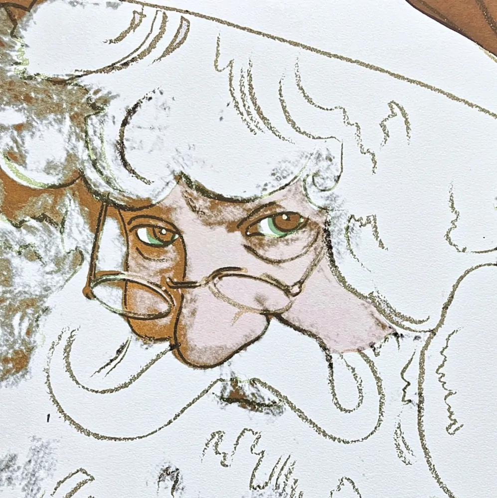 Andy Warhol - Santa Claus 228/2400 - 60x60cm, limitovaná edice CMOA s certifikátem
