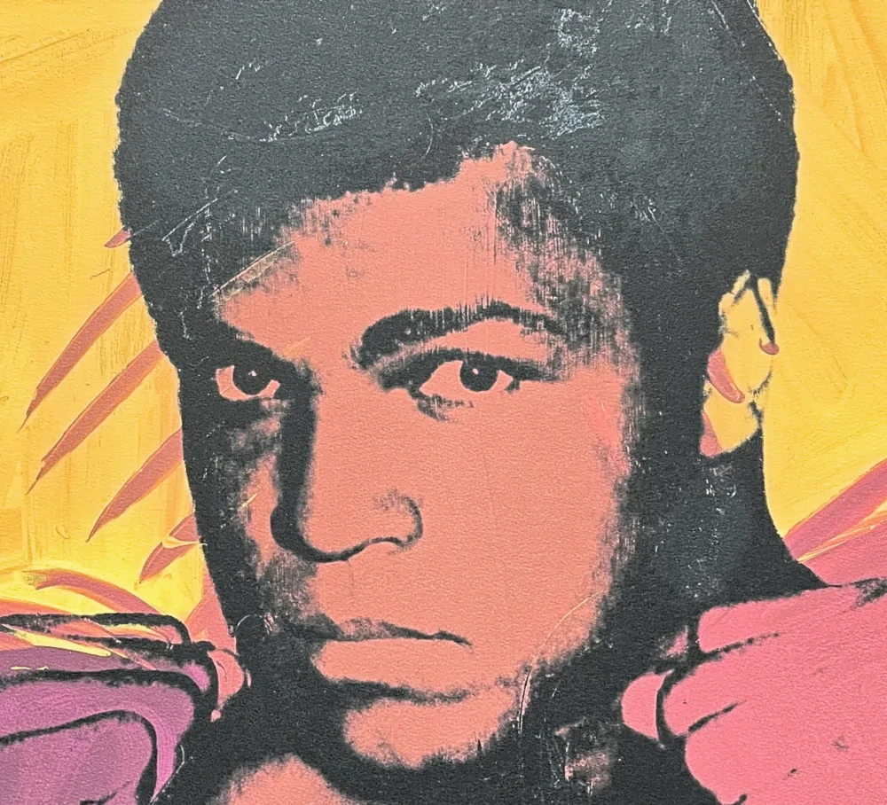 Andy Warhol - Muhammad Ali žlutý 563/2400 - 60x60cm, limitovaná edice CMOA s certifikátem