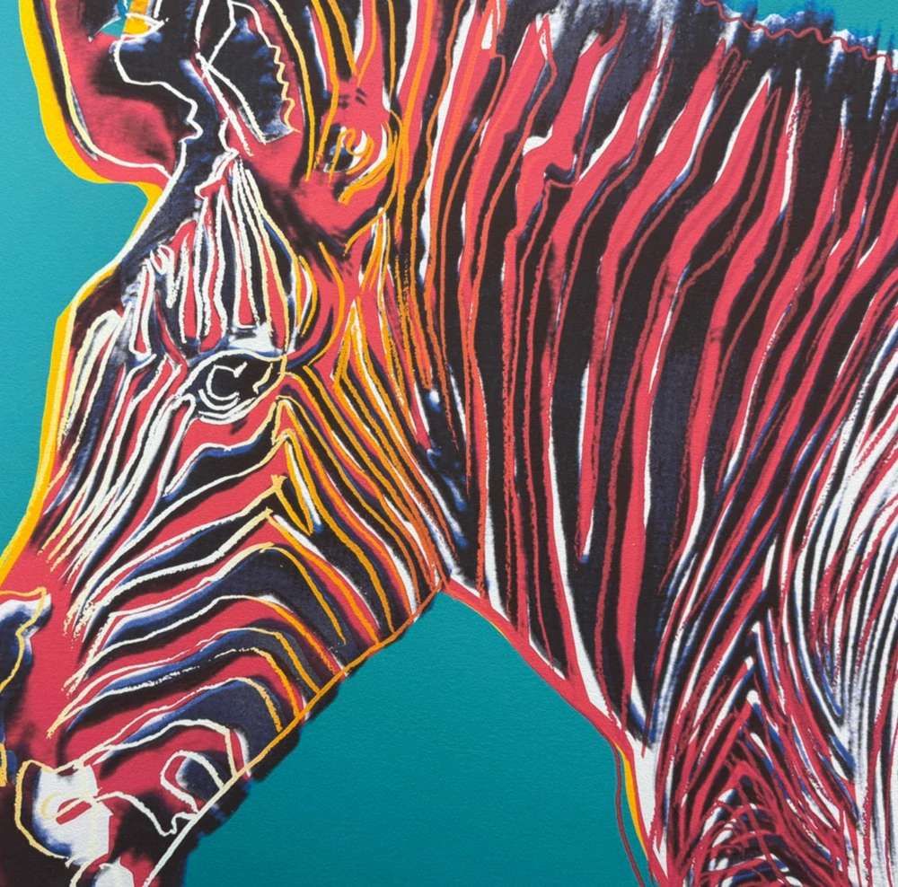 Andy Warhol - Grevys zebra modrá 171/2400 - 60x60cm, limitovaná edice CMOA s certifikátem