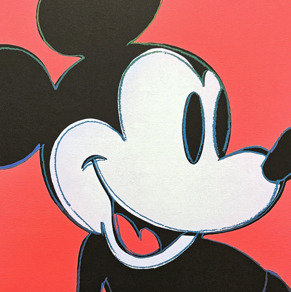 Andy Warhol - Mickey Mouse červený 622/2400 - 60x60cm, limitovaná edice CMOA s certifikátem