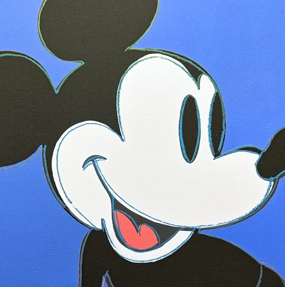 Andy Warhol - Mickey mouse modrý 523/2400 - 60x60cm, limitovaná edice CMOA s ceritifkátem