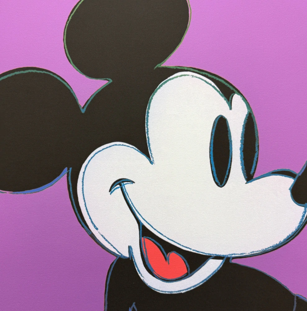 Andy Warhol - Mickey Mouse fialový 281/2400 - 60x60cm, limitovaná edice CMOA s ceritifkátem