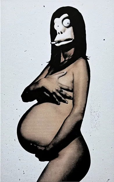 Banksy - Danger Monkey x/150 - číslovaná edice s certifikátem, 50x70cm