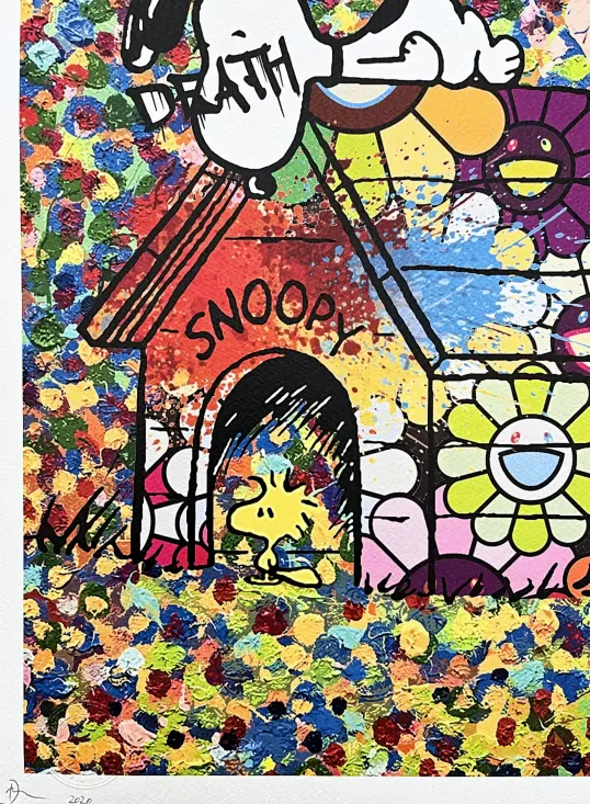 Death NYC - Snoopy, Murakami a Hirst - limitovaná edice s certifikátem, 32x45cm