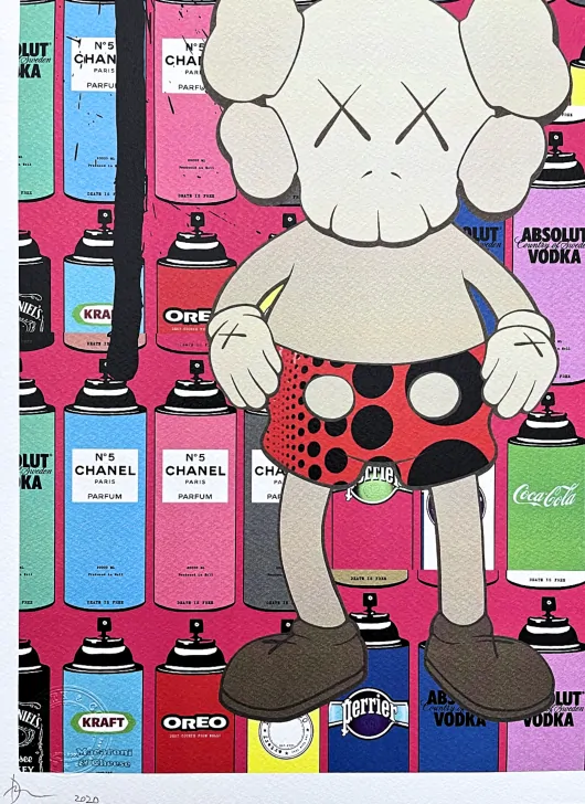 Death NYC - Kaws a Spray - limitovaná edice s certifikátem, 32x45cm