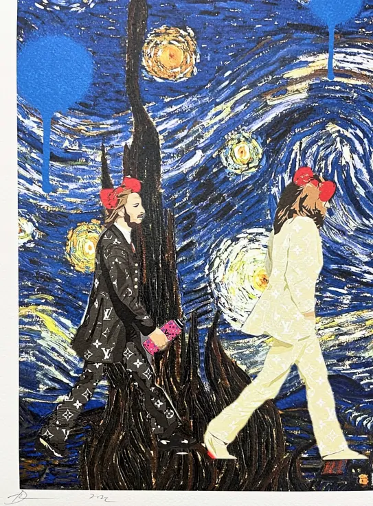 Death NYC - The starry night a The Beatles - limitovaná edice s certifikátem, 32x45cm