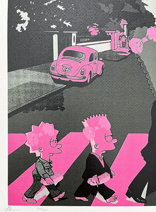 Death NYC - Purple Simpsonovi - limitovaná edice s certifikátem, 45x32cm