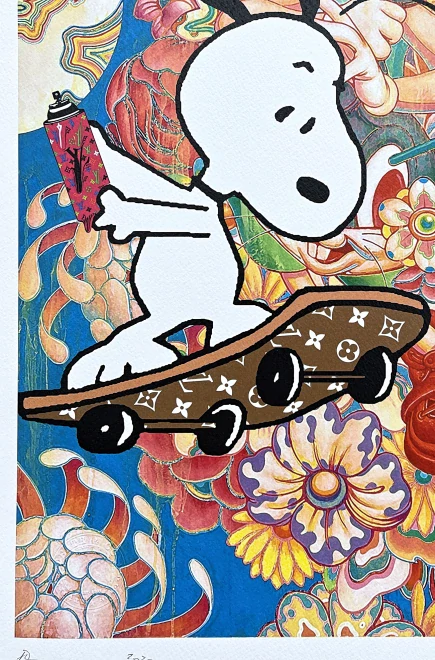 Death NYC - Snoopy - limitovaná edice s certifikátem, 32x45cm