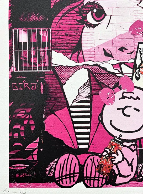 Death NYC - Bart Simpson, Snoopy a Charlie Brown - limitovaná edice s certifikátem, 45x32cm