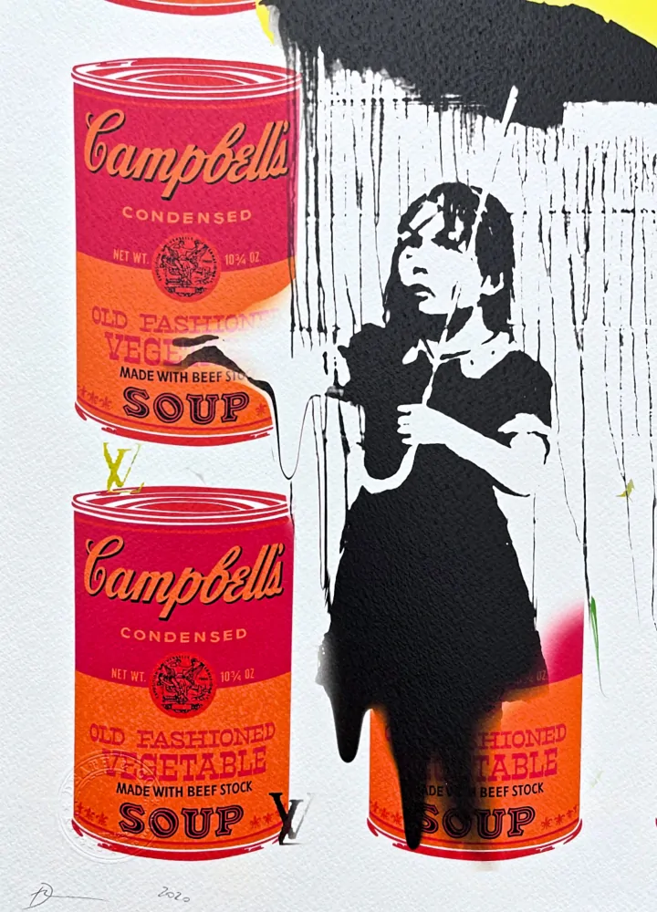 Death NYC -  Banksy Nola a Campbell soup - limitovaná edice s certifikátem, 32x45cm