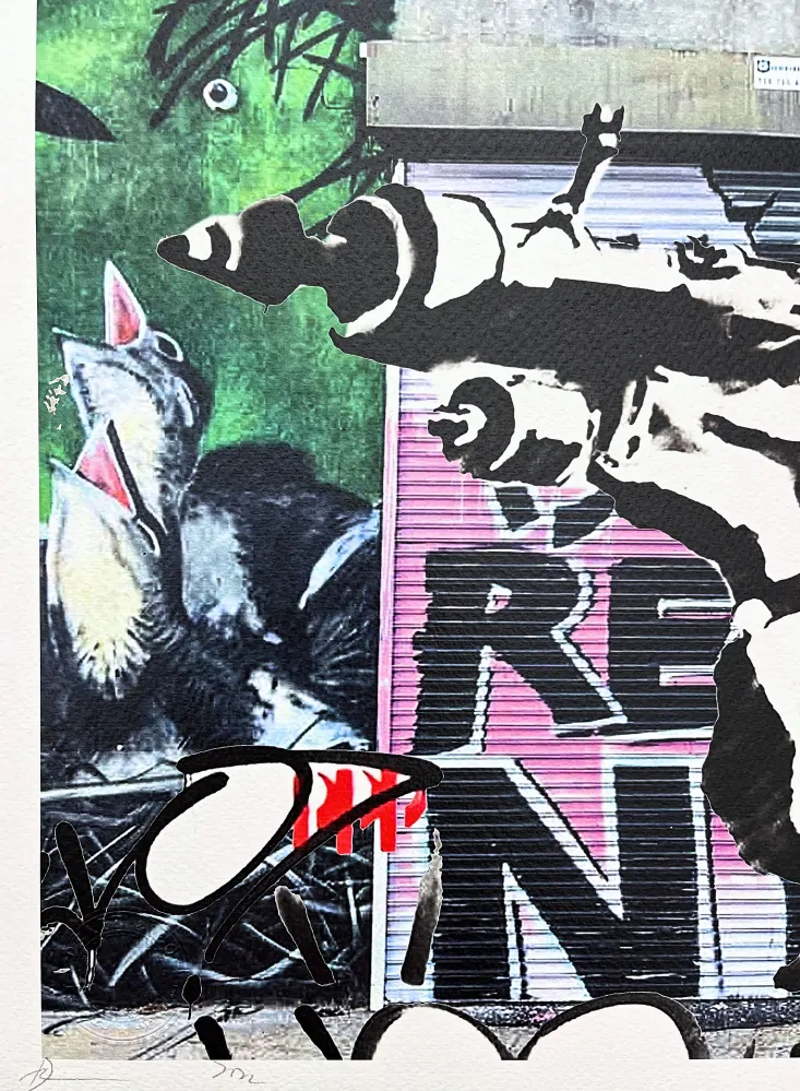 Death NYC - Banksy Mona Lisa bazooka - limitovaná edice s certifikátem, 45x32cm