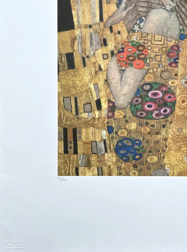 Gustav Klimt - The Kiss x/200 - signováno, s certifikátem, 50x70 cm