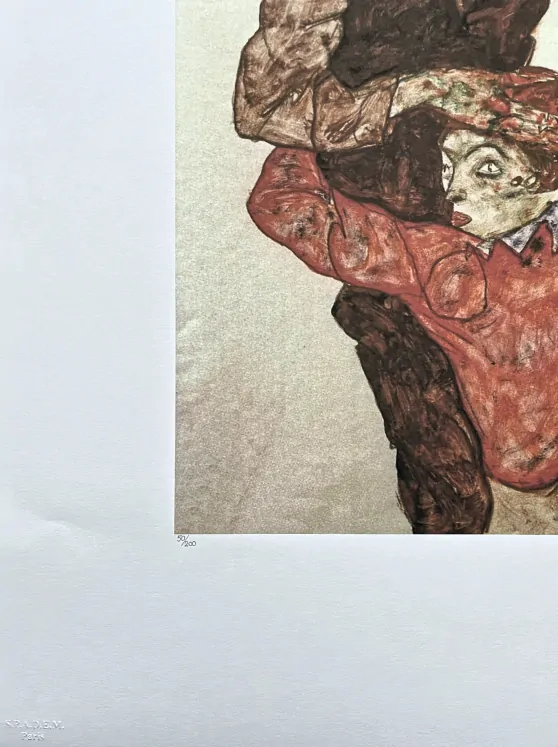 Egon Schiele - Lovers x/200 - limitovaná edice, s certifikátem, 50x70 cm