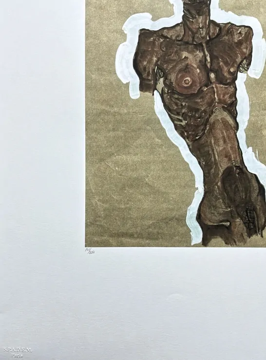 Egon Schiele - Nude Self-Portrait 141/200 - limitovaná edice, s certifikátem, 50x70 cm