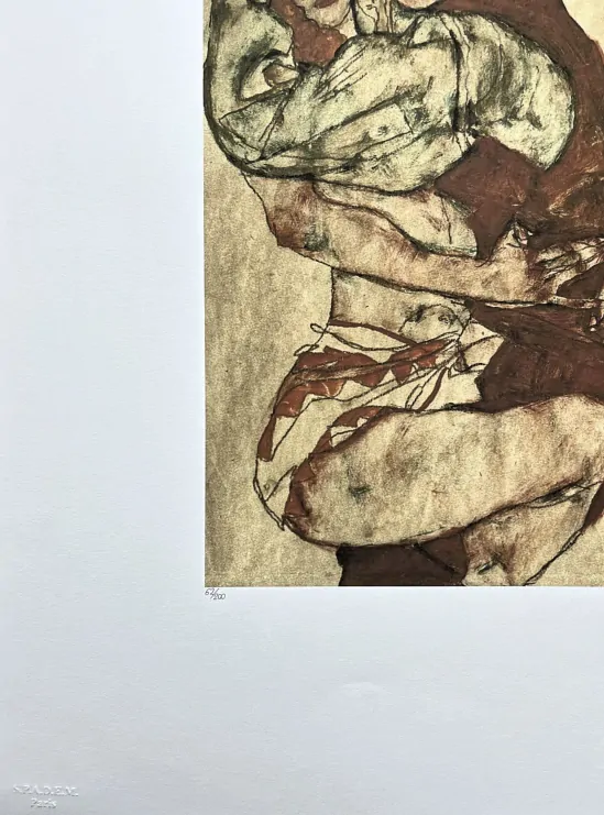 Egon Schiele - Love Making 62/200 - limitovaná edice, s certifikátem, 50x70 cm