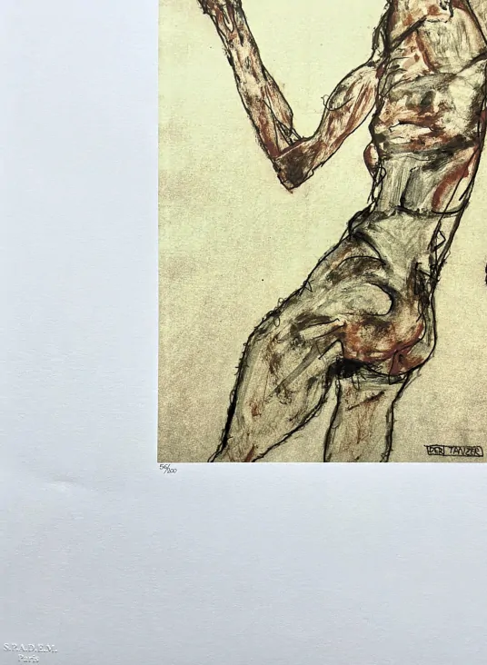 Egon Schiele - The Dancer x/200 - limitovaná edice, s certifikátem, 50x70 cm