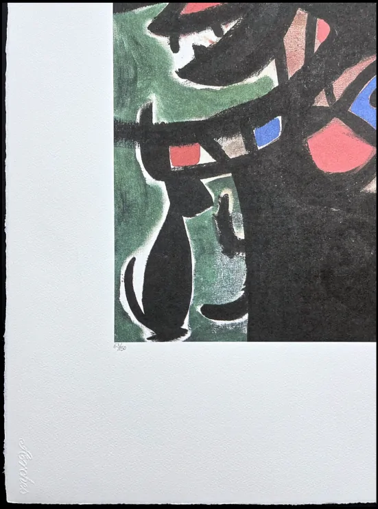 Joan Miró - Untitled black abstraction 63/150 - limitovaná edice s certifikátem, signováno, 56x76cm