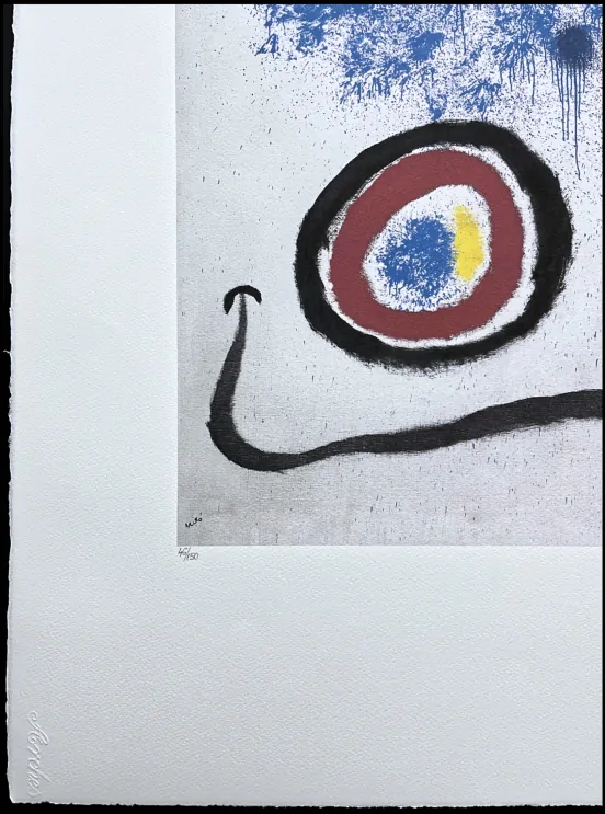 Joan Miró - Blue Splash 46/150 - limitovaná edice s certifikátem, signováno, 56x76cm