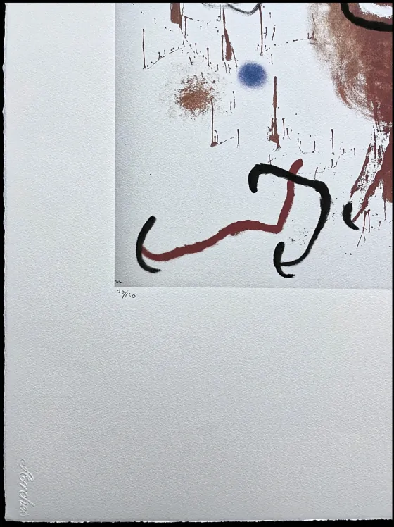 Joan Miró - Red ghost 70/150 - limitovaná edice s certifikátem, signováno, 56x76cm