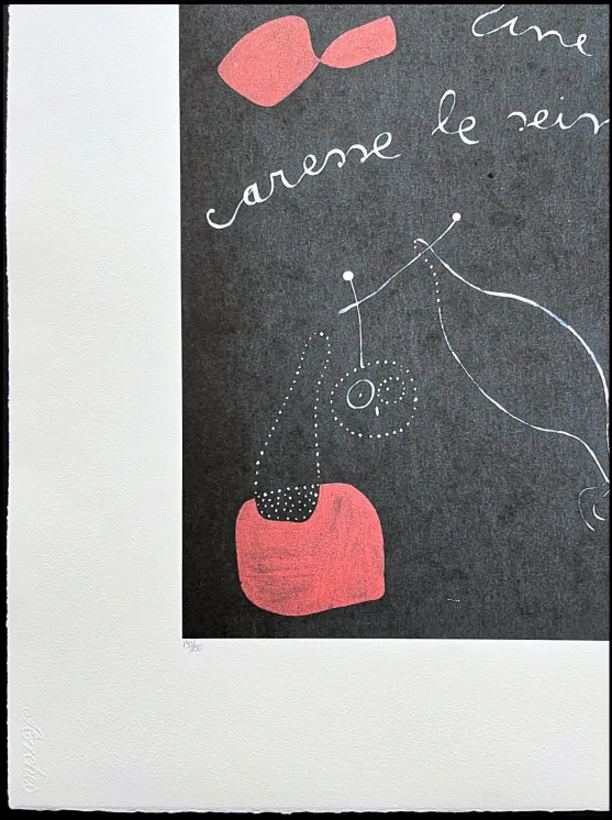 Joan Miró - A Star Caresses the Breast of a Negress 130/150 - limitovaná edice s certifikátem, signováno, 76x56cm