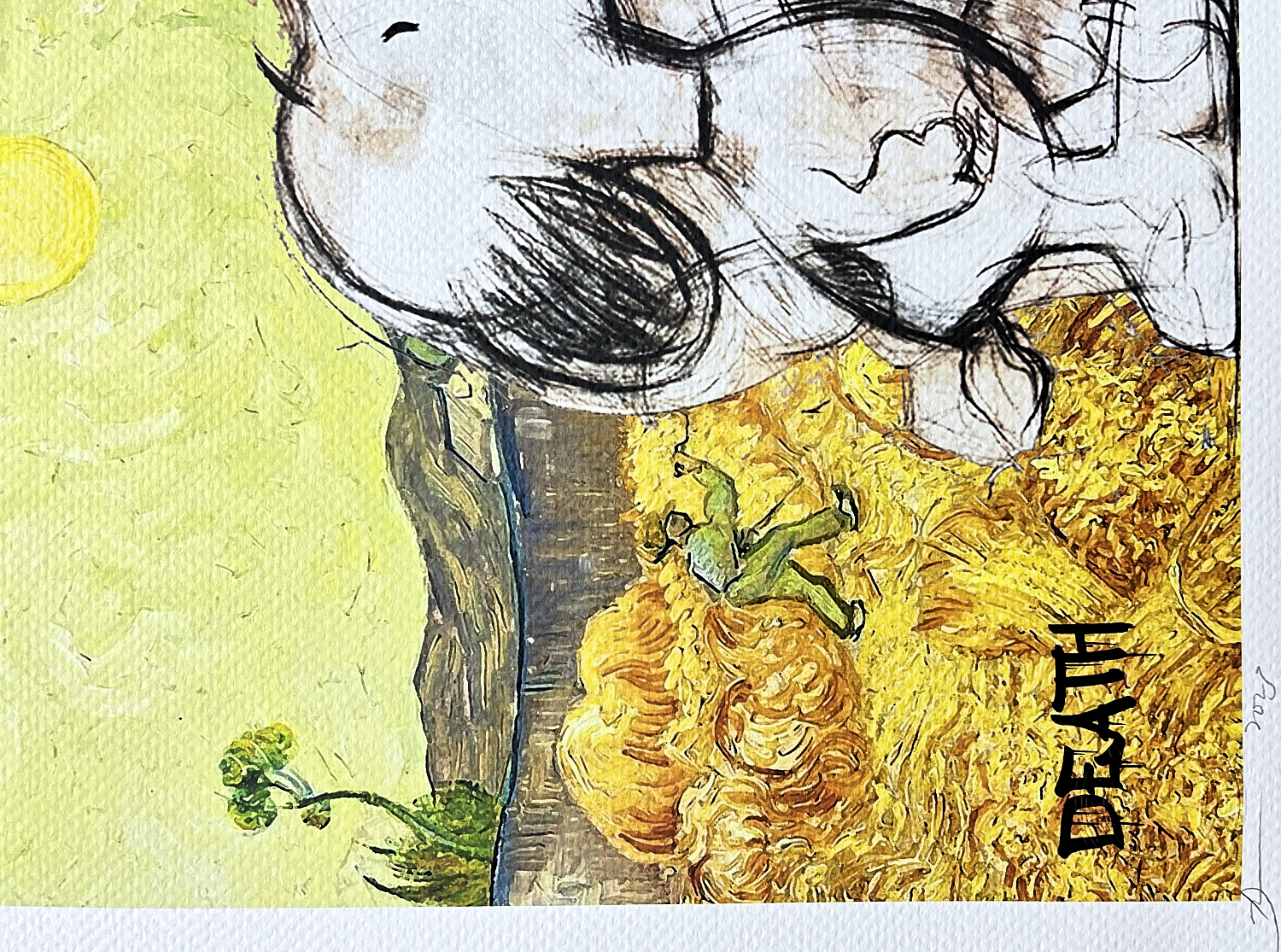 Death NYC - Snoopy a Vincent van Gogh Field behind Saint-Paul hospital - limitovaná edice s certifikátem, 45x32cm