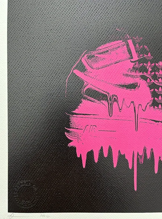 Death NYC - Pink Sneakers - limitovaná edice s certifikátem, 45x32cm