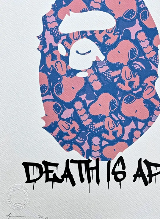 Death NYC - Snoopy a Chimpanzee - limitovaná edice s certifikátem, 32x45cm