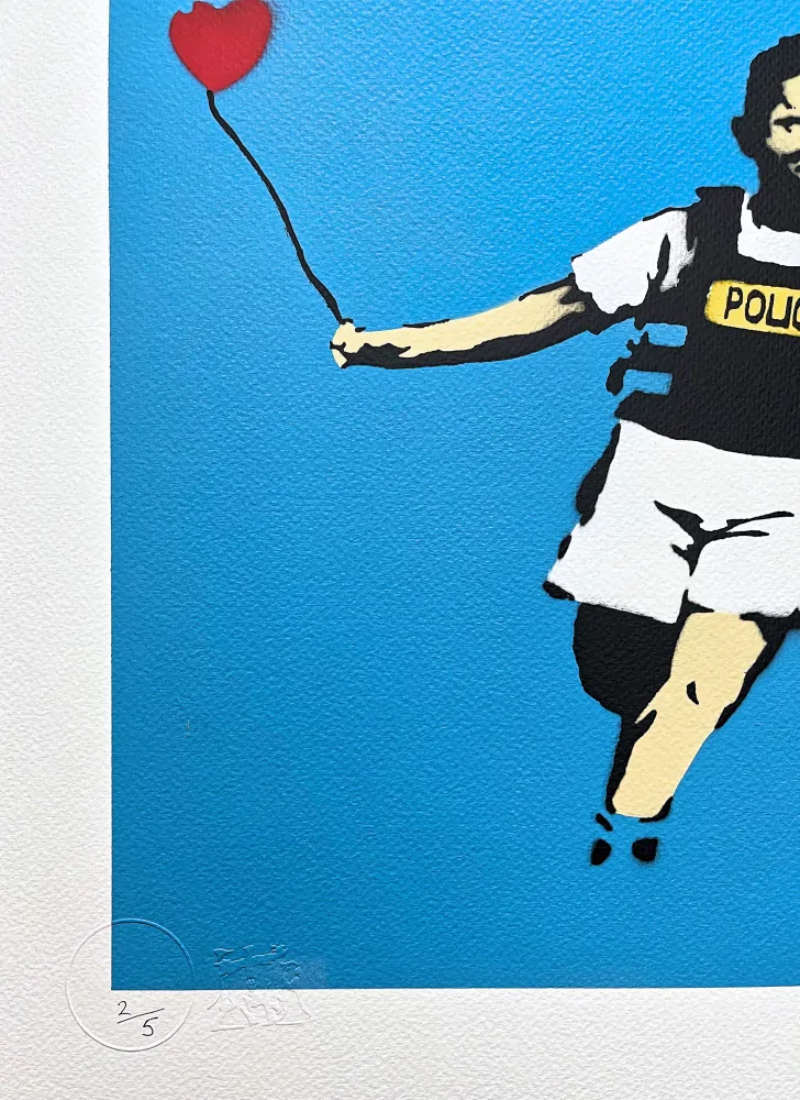 BANKSY/NOT BANKSY - Jack and Jill F-blue 2/5 - originální ručně stříkaný sprej na papíře