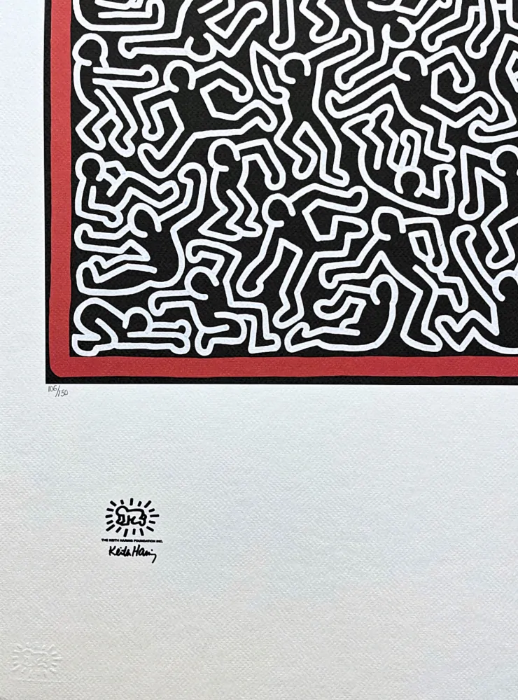 Keith Haring - Black People 106/150 - signováno, limitovaná edice s certifikátem, 50x70 cm