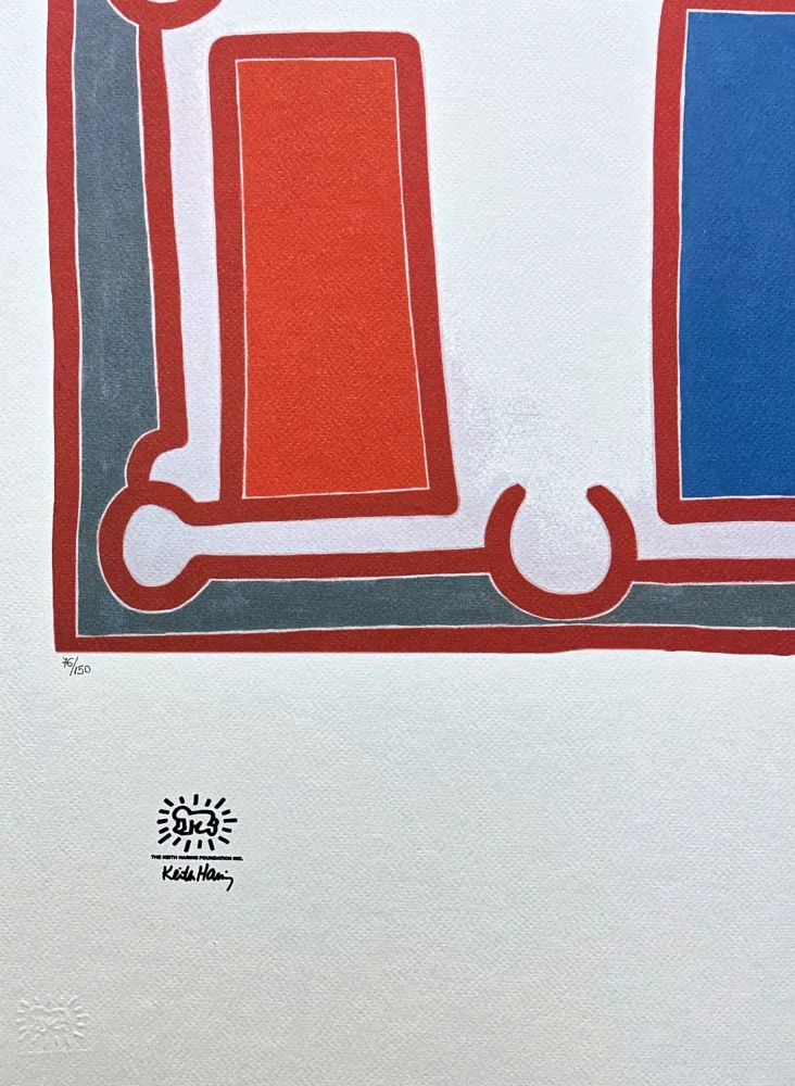 Keith Haring - Square 76/150 - signováno, limitovaná edice s certifikátem, 50x70 cm
