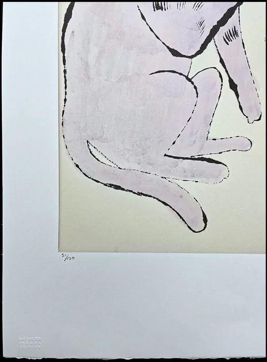 Andy Warhol - Cat Sam béžovo-fialový 51/100 - edice Leo Castelli s certifikátem