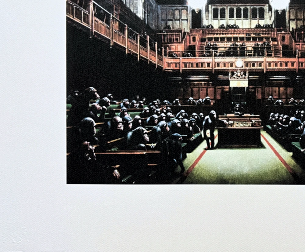 Banksy - Devolved Parliament 139/150 - číslovaná edice s certifikátem, 70x50cm
