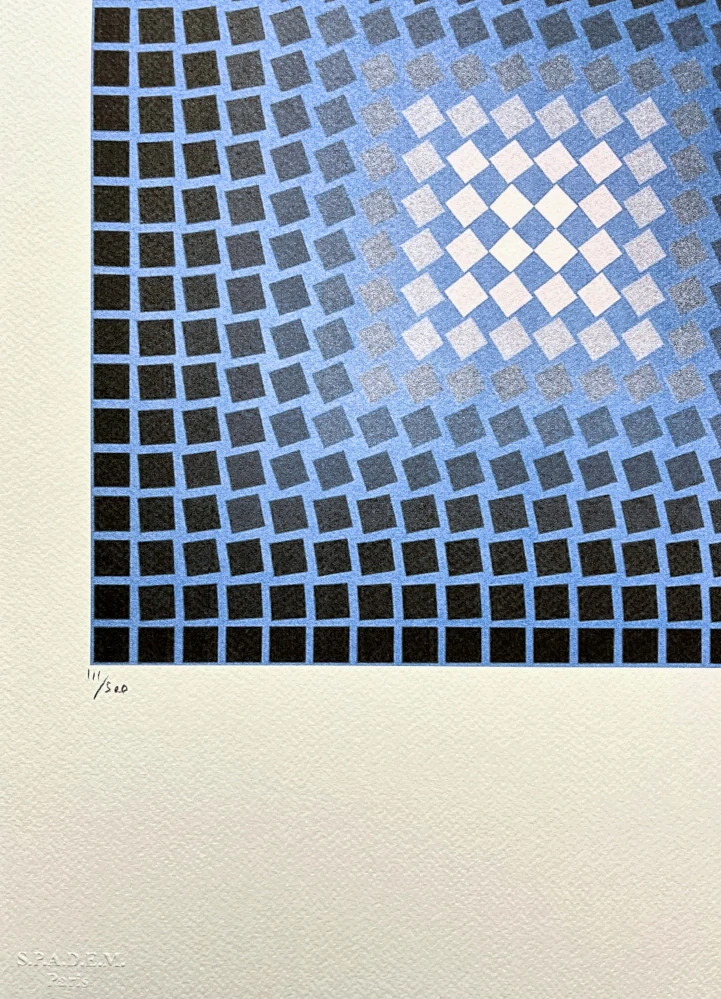 Victor Vasarely - Permutations blue - limitovaná edice s certifikátem