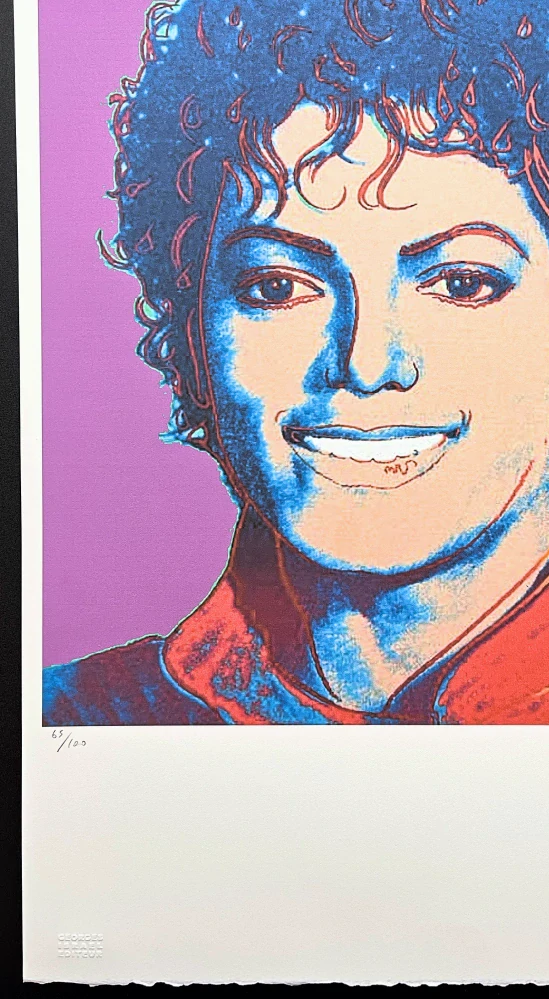 Andy Warhol - Michael Jackson tmavě růžový x/100 - edice Leo Castelli s certifikátem