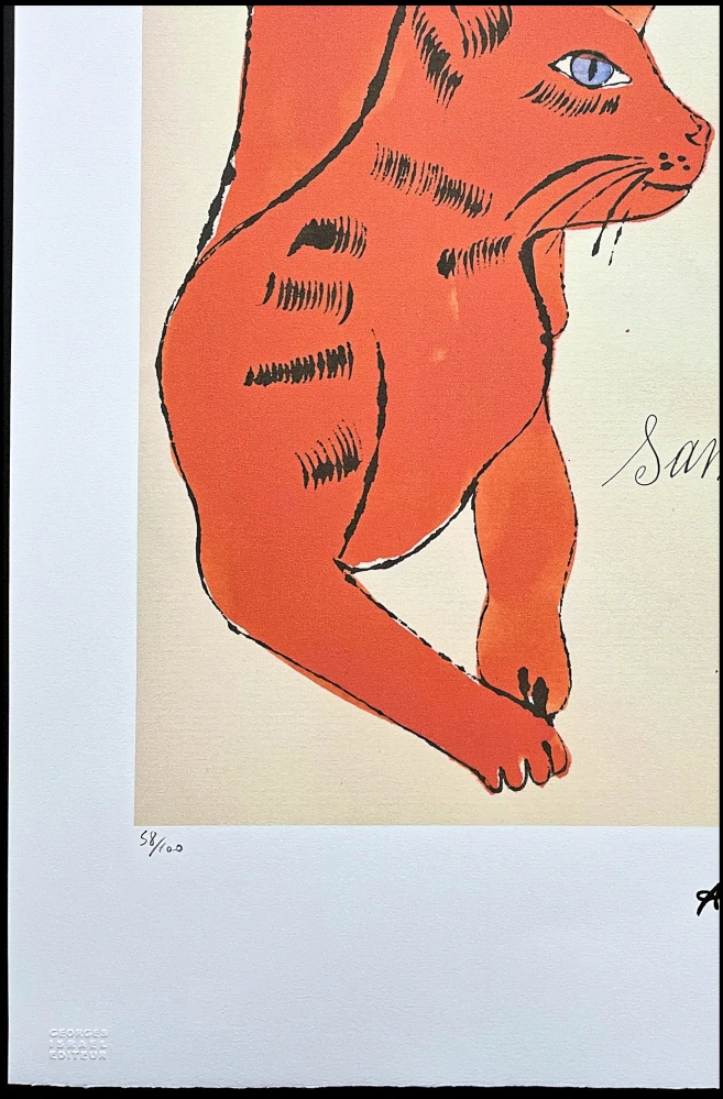 Andy Warhol - Cat Sam oranžový 58/100 - edice Leo Castelli s certifikátem