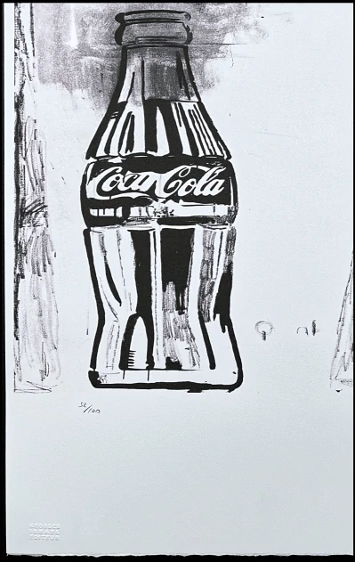 Andy Warhol - Coca-Cola černá retro 52/100 - edice Leo Castelli s certifikátem