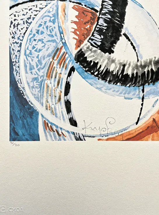 František Kupka - Abstraktní kompozice 92/350 - limitovaná edice s certifikátem, 50x70cm