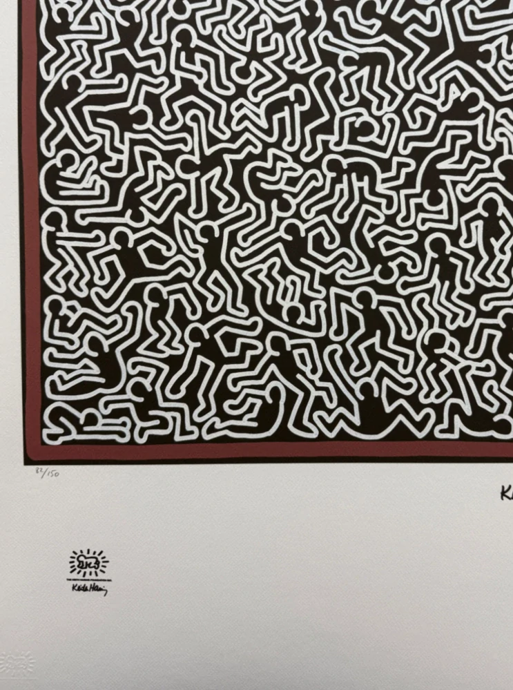Keith Haring - Black People x/150 - signováno, limitovaná edice s certifikátem, 50x70 cm