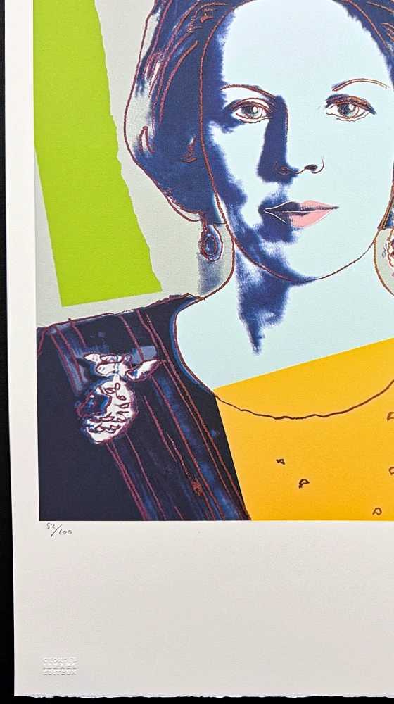 Andy Warhol - Queen Beatrix modrá 52/100 - edice Leo Castelli s certifikátem