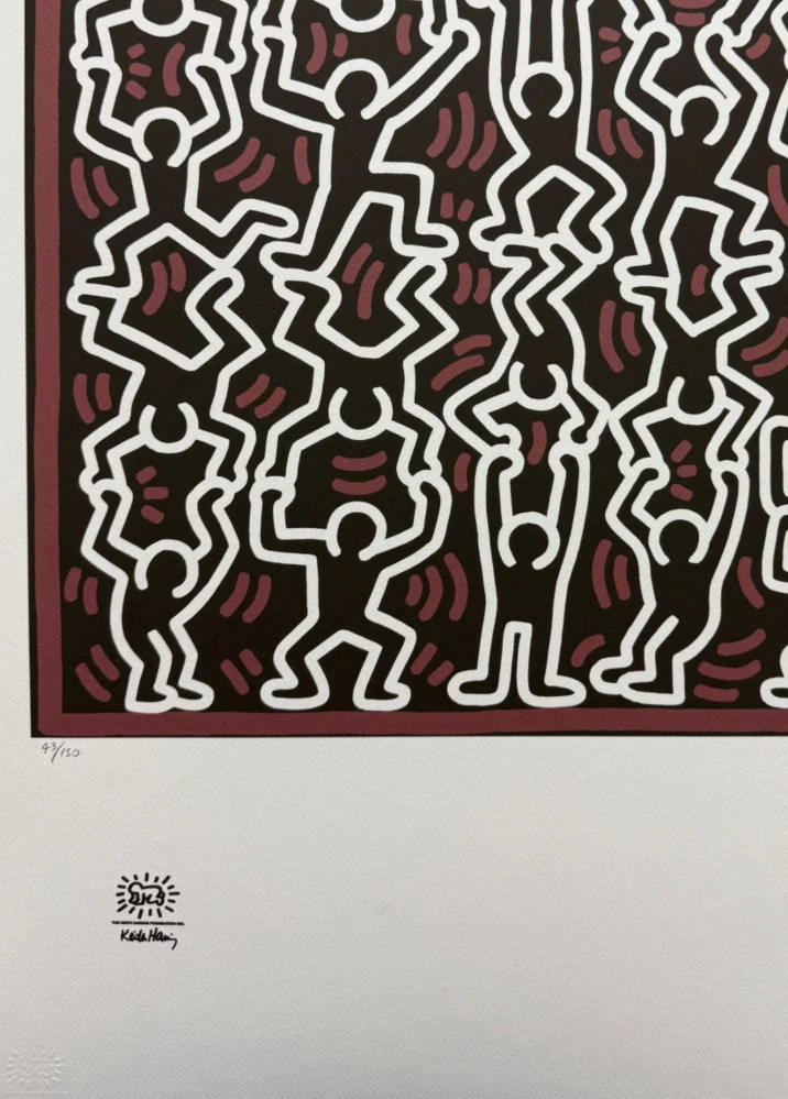 Keith Haring - The Acrobats x/150 - signováno, limitovaná edice s certifikátem, 50x70 cm