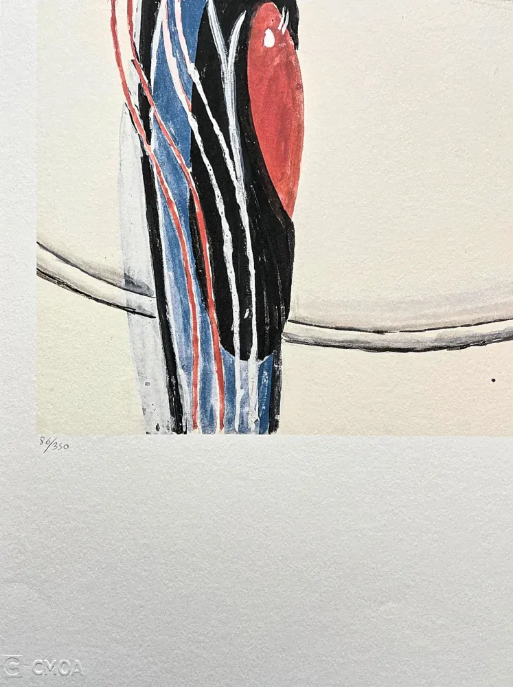 František Kupka - Abstrakce s červenou a modrou I 86/350 - limitovaná edice s certifikátem, 50x70cm