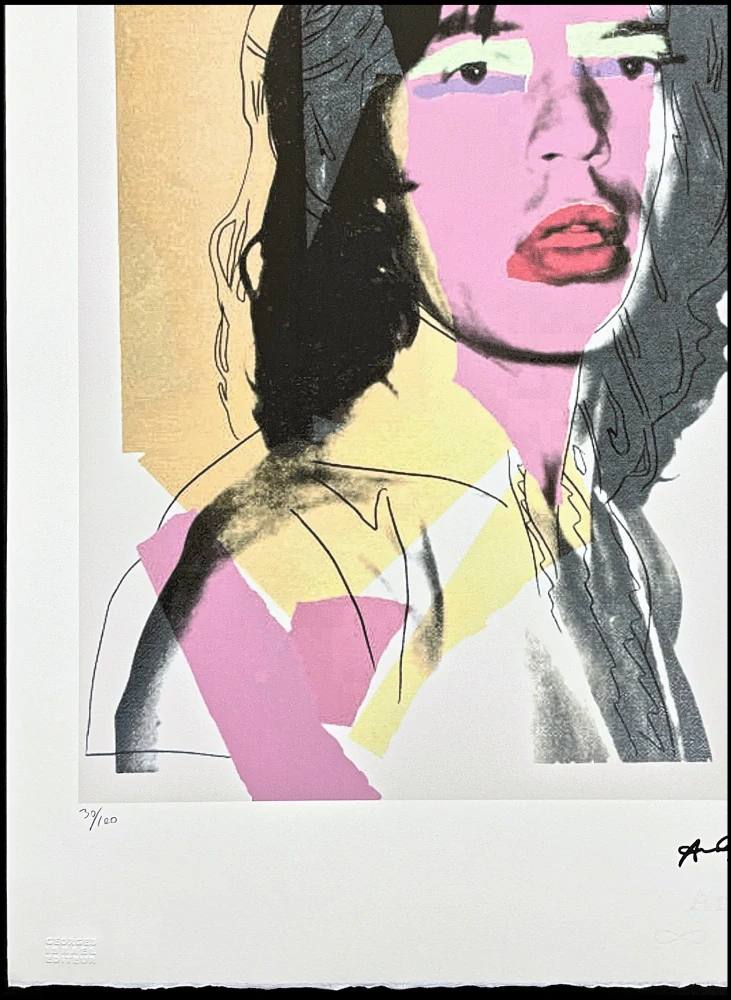 Andy Warhol - Mick Jagger růžový x/100 - edice Leo Castelli s certifikátem