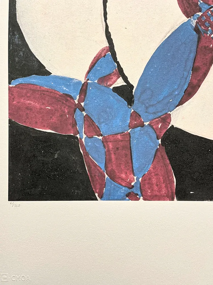 František Kupka - Abstrakce v červené a modré III 61/350 - limitovaná edice s certifikátem, 50x70cm