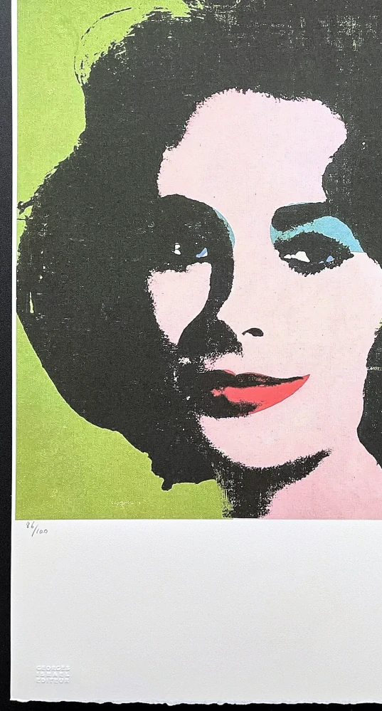 Andy Warhol - Liz Taylor zelená x/100 - edice Leo Castelli s certifikátem