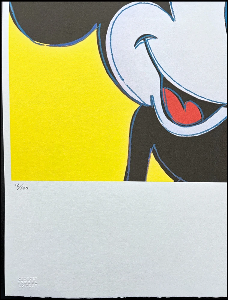 Andy Warhol - Mickey Mouse žlutý x/100 - edice Leo Castelli s certifikátem