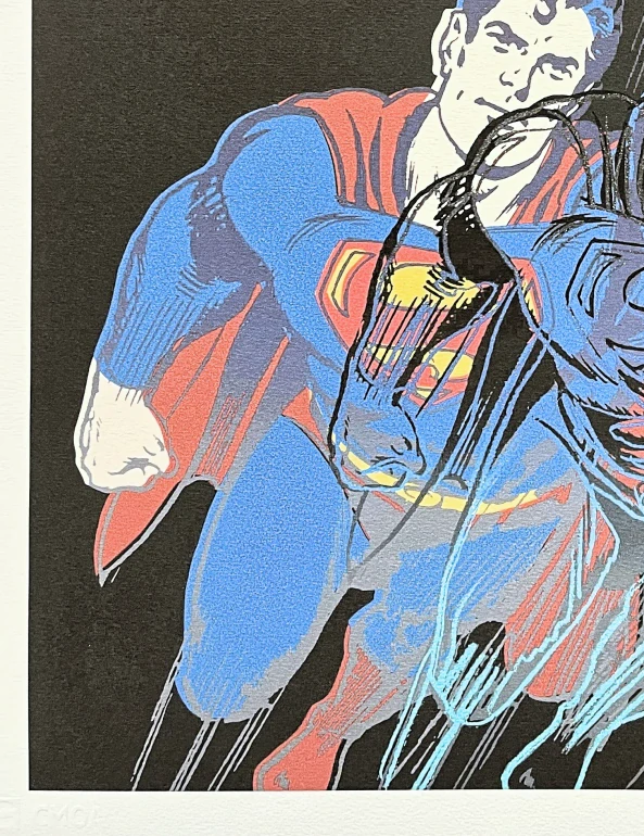Andy Warhol - Superman černo-modrý 105/500 - signováno, 50x50cm, limitovaná edice CMOA s certifikátem