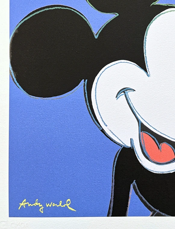 Andy Warhol - Mickey Mouse modrý 132/500 - signováno, 50x50cm, limitovaná edice CMOA s certifikátem