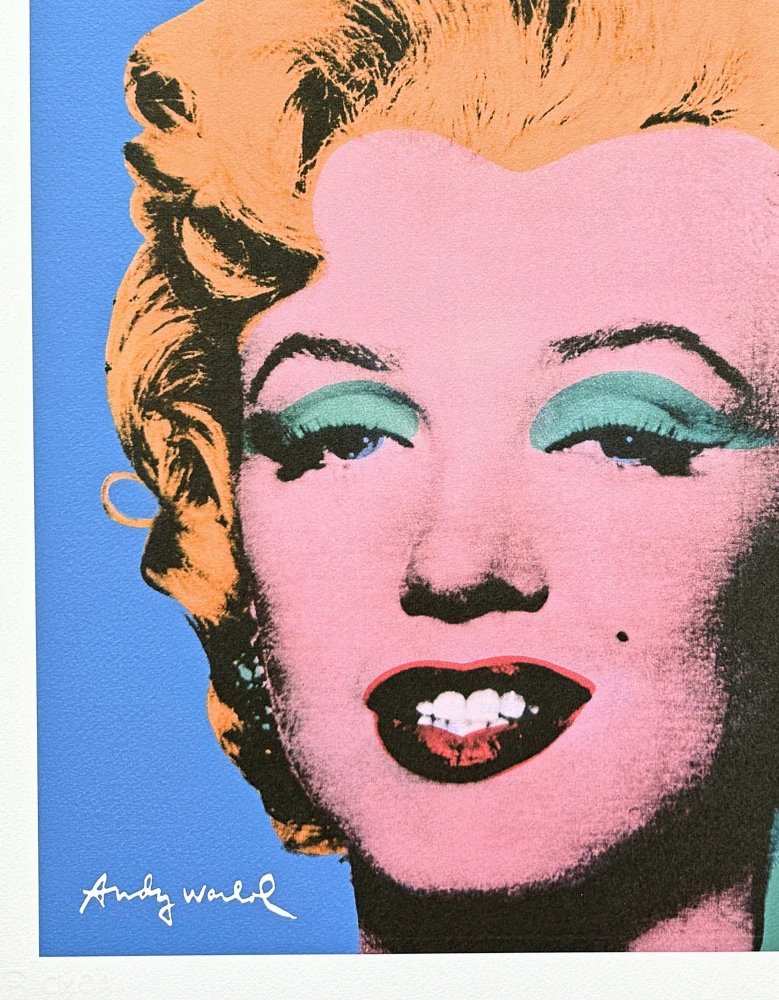 Andy Warhol - Marilyn Monroe světle modrá 78/500 - signováno, 50x50cm, limitovaná edice CMOA s certifikátem