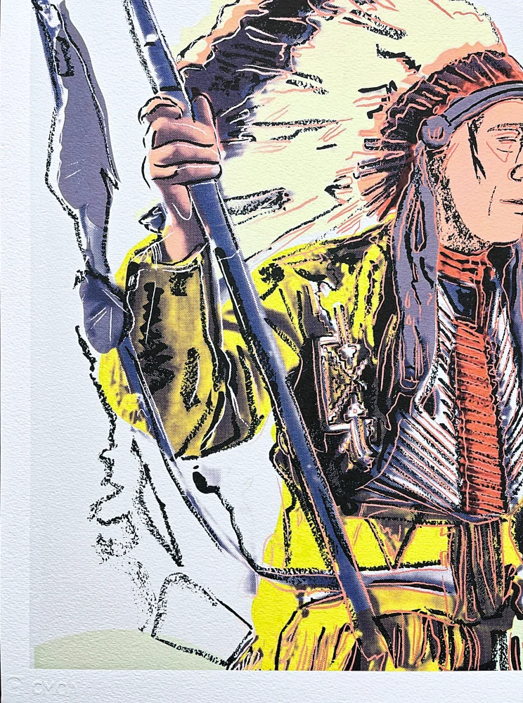 Andy Warhol - War bonnet Indian 104/500 - signováno, 50x50cm, limitovaná edice CMOA s certifikátem